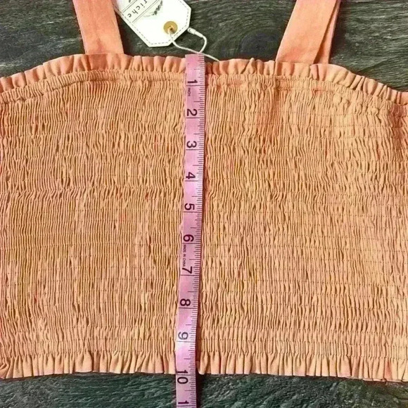 Smocked Peach Shoulder Bow NWT Love Riche Top - Picture 5 of 7